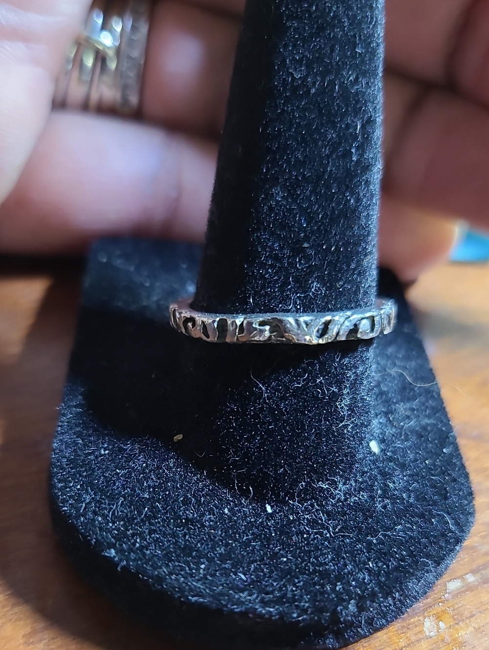 Textured Slim Sterling Silver Ring - Subtle Stackable Band